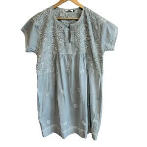 Dolma Ava Embroidered Tunic Dress Blue L